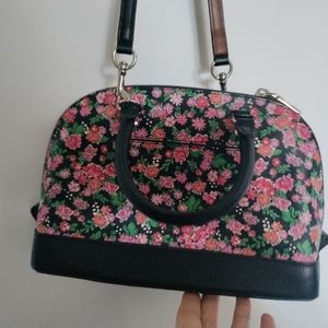 Coach Floral Crossbody Bag - Black and Pink